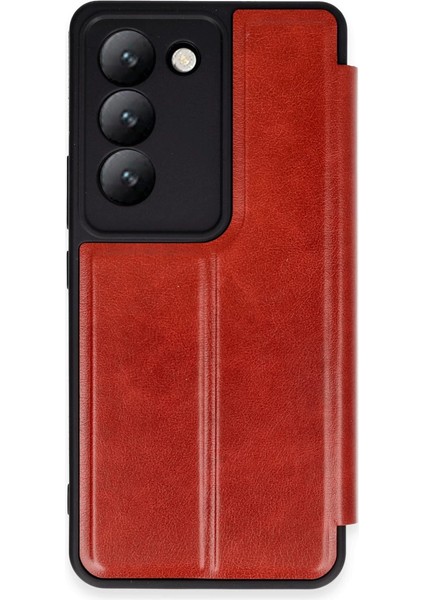 Vivo V30 Lite 4g Kılıf Flip Cover - Kırmızı