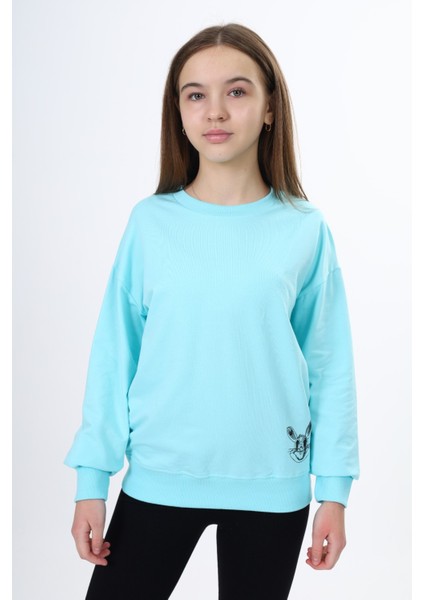 Kız Çocuk Baskılı Sweatshirt