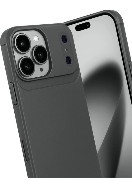 Apple Iphone 17 Pro Max Auto Focus Karbon Kapak - Gri modelleri