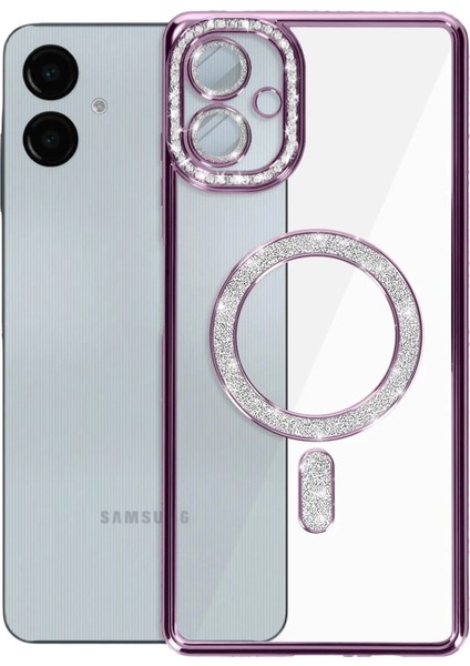 Samsung Galaxy A06 Joke Simli Magneticsafe Kılıf - Derin Mor