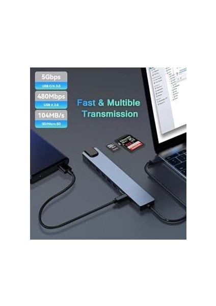 10-In-1 USB C Çoklayıcı, Hdmı, Ethernet, Sd/tf Kart, USB 3.0/2.0 Bağlantı Noktaları, 100W Pd Şarj, Gümüş fiyatları