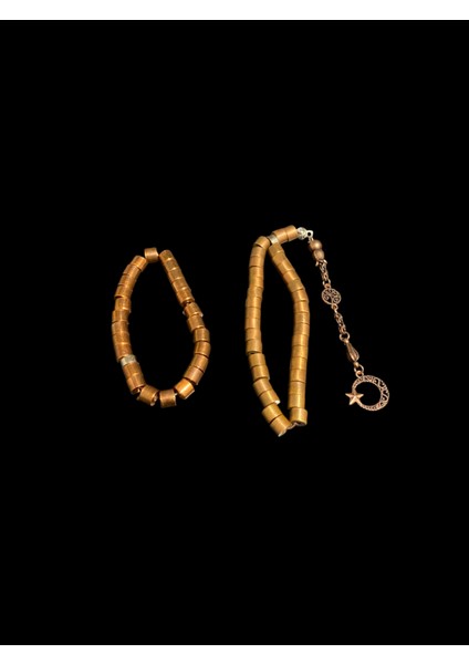 Doğal Bakır Tespih & Bileklik Seti – , Manyetik Güçlü , Türk Bayraklı, Kutulu modelleri