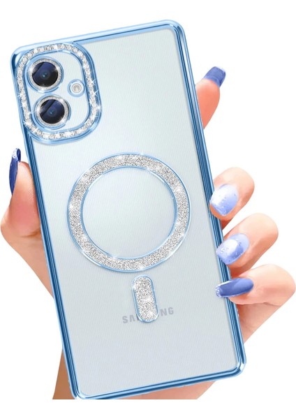 Samsung Galaxy A06 Joke Simli Magneticsafe Kılıf - Mavi fiyatları