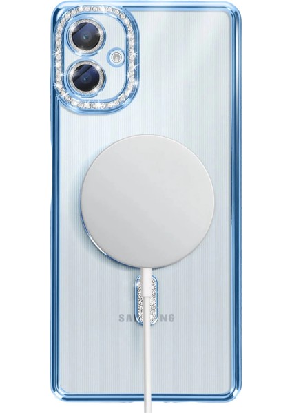 Samsung Galaxy A06 Joke Simli Magneticsafe Kılıf - Mavi indirimleri