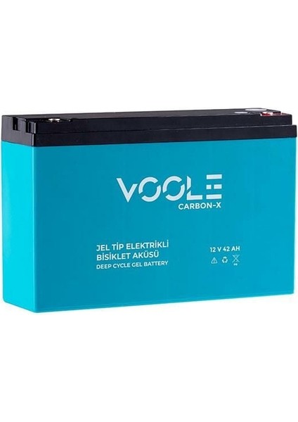 12 Volt 42 Amper Jel Elektrikli Bisiklet Aküsü Ölçüler 270*77*170 Mm. 10.30 kg