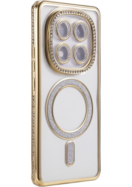 Xiaomi Redmi Note 14 Pro 4g Joke Simli Magneticsafe Kılıf - Gold modelleri