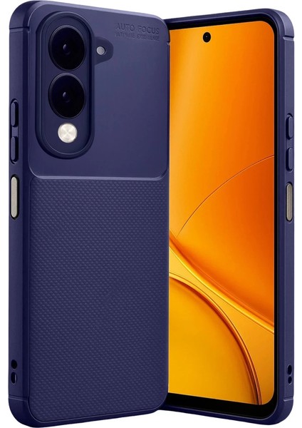 Vivo Y29S Auto Focus Karbon Kapak - Lacivert