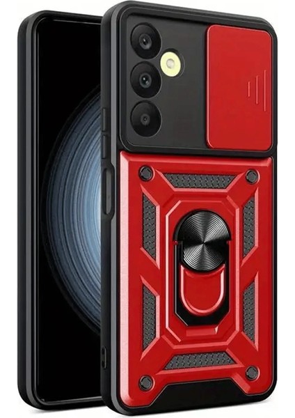 Samsung Galaxy S24 Fe Pars Lens Yüzüklü Silikon - Kırmızı