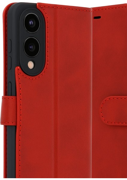 Samsung Galaxy S25 Edge Trend S Plus Kapaklı Kılıf - Kırmızı fırsatları