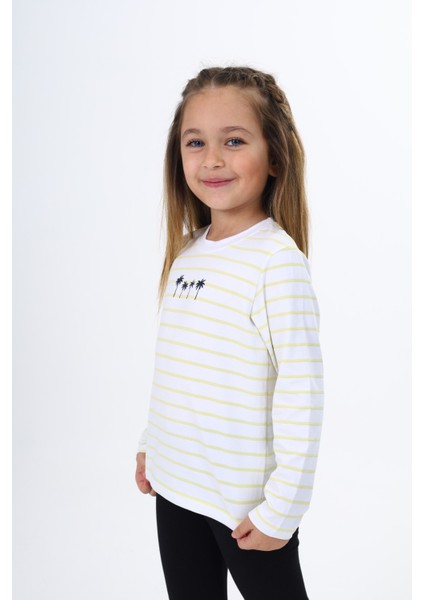 Kız Çocuk Çizgili Tişört