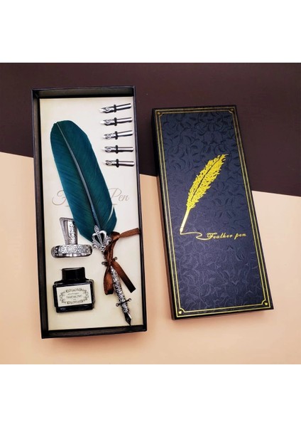 Buğz Masaüstü Tüylü Divit Kalem Seti