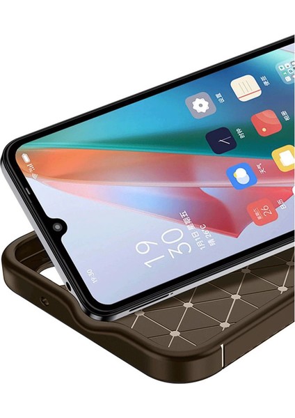 Infinix Smart 9 Kılıf Auto Focus Karbon Kapak - Kahverengi modelleri