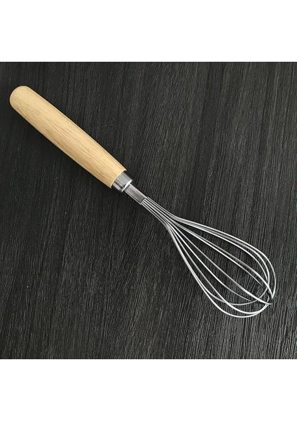 Ahşap Saplı Paslanmaz Çelik Çırpma Teli,yumurta,ayran ve Pasta Için Çırpıcı (1)