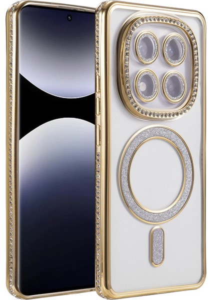 Xiaomi Redmi Note 14 Pro 5g Joke Simli Magneticsafe Kılıf - Gold