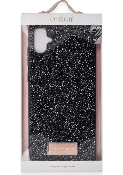 Onegif Samsung Galaxy A05 Bright Simli Kapak - Gold modelleri