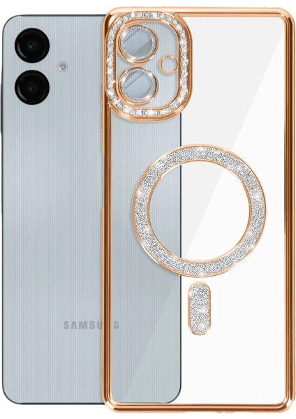 Samsung Galaxy A06 Joke Simli Magneticsafe Kılıf - Gold