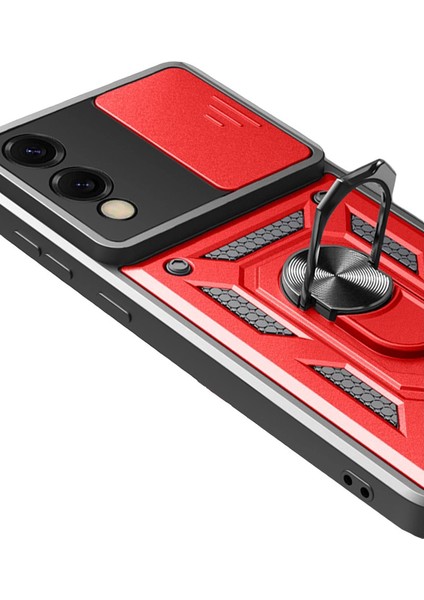 Samsung Galaxy S25 Edge Pars Lens Yüzüklü Silikon - Kırmızı fırsatları