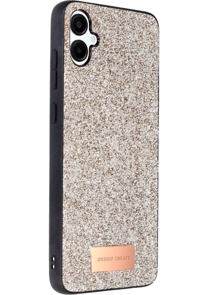 Onegif Samsung Galaxy A06 Bright Simli Kapak - Gold