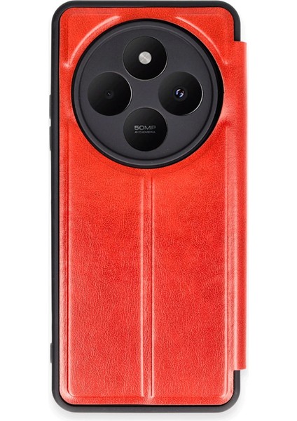 Xiaomi Redmi 14C Kılıf Flip Cover - Kırmızı