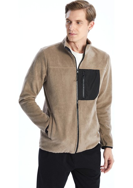 Yeni Sezon Dik Yaka Uzun Kollu Polar Erkek Fermuarlı Sweatshirt