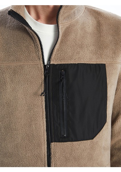 Yeni Sezon Dik Yaka Uzun Kollu Polar Erkek Fermuarlı Sweatshirt modelleri