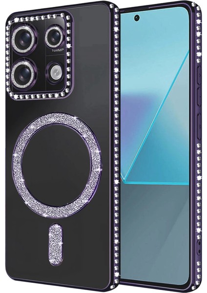 Xiaomi Redmi Note 13 Pro 4g Joke Simli Magneticsafe Kılıf - Derin Mor