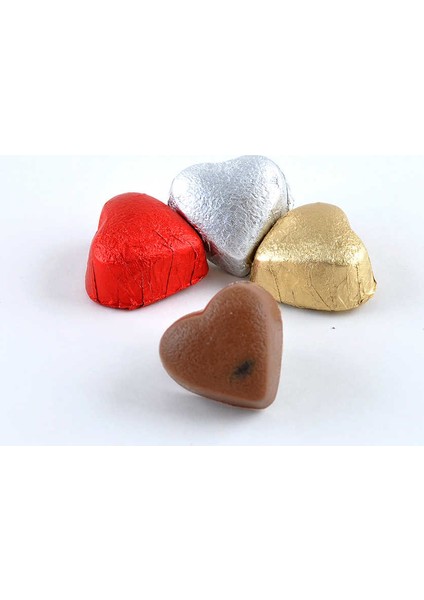 Yaldızlı Mini Kalp Çikolata 450g Asetat Kutu fiyatları