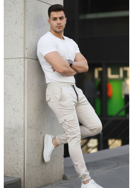 Erkek Slim Fit Beli ve Paçası Lastikli Kargo Cep Pantolon fırsatları