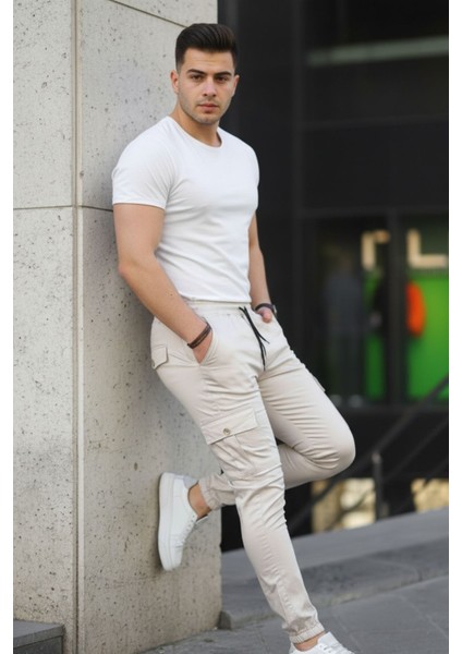 Erkek Slim Fit Beli ve Paçası Lastikli Kargo Cep Pantolon indirimleri