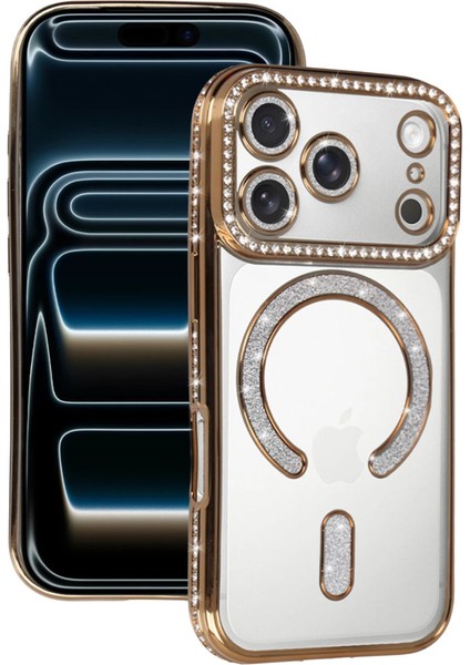 Apple Iphone 17 Pro Joke Simli Magneticsafe Kılıf - Gold