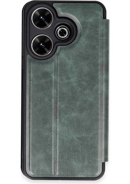 Xiaomi Redmi 13 4g Kılıf Flip Cover - Koyu Yeşil