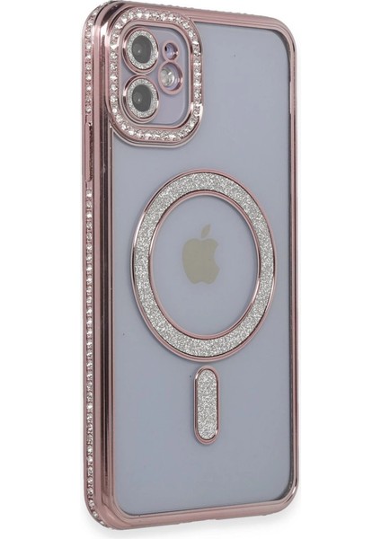 Iphone 11 Kılıf Joke Simli Magneticsafe Kılıf - Pembe