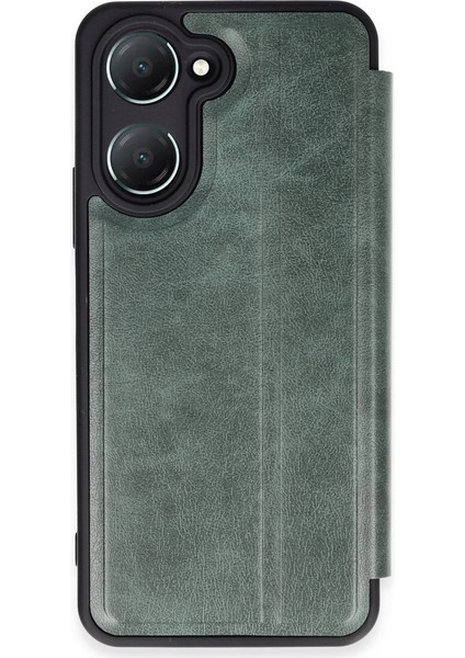Vivo Y18 Kılıf Flip Cover - Koyu Yeşil