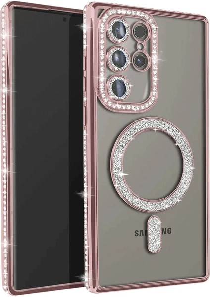 Samsung Galaxy S23 Ultra Joke Simli Magneticsafe Kılıf - Pembe