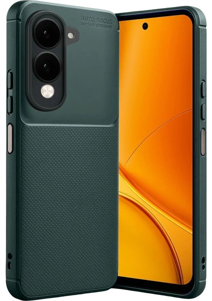 Vivo Y29S Auto Focus Karbon Kapak - Koyu Yeşil