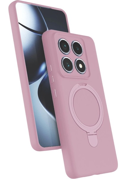 Xiaomi Mi 14T Pro Regal Magsafe Standlı Kapak - Açık Pembe