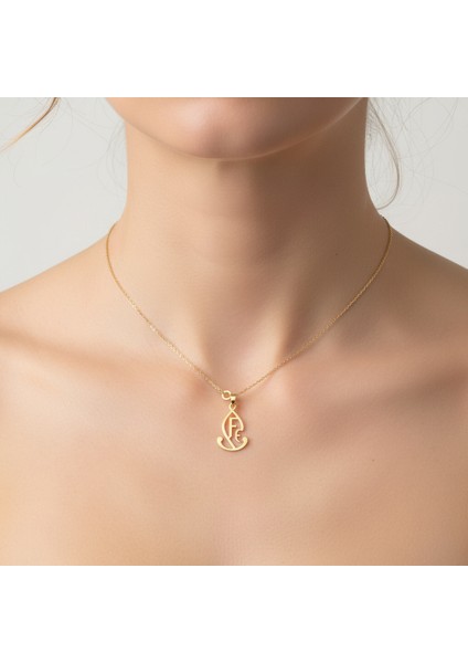 8 Ayar Altın Kolye Ucu E&f GM11152 0.5 gr