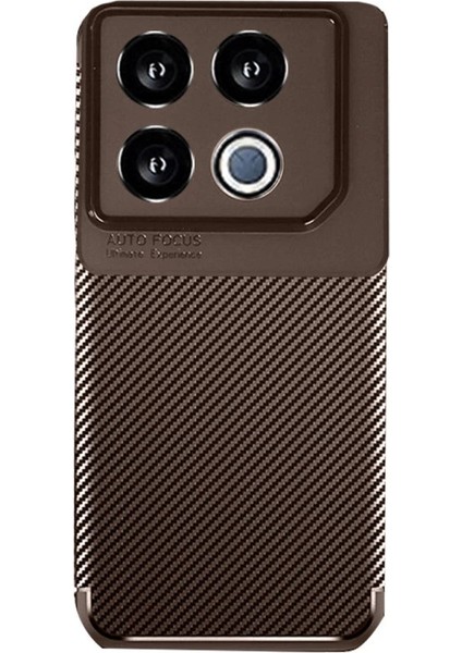 Infinix Gt 20 Pro Kılıf Auto Focus Karbon Kapak - Kahverengi