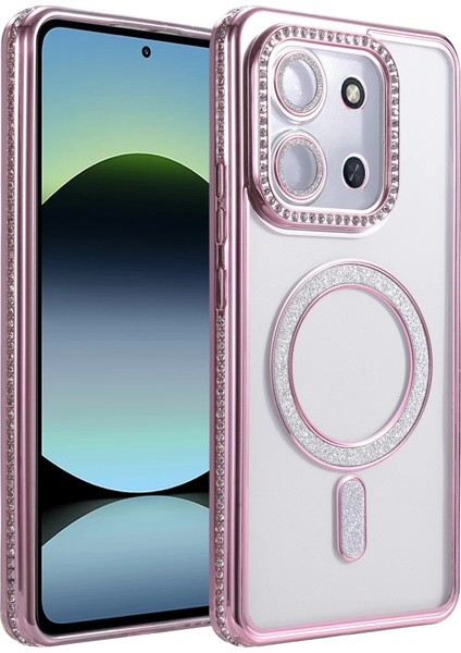 Xiaomi Redmi 15C 4g Joke Simli Magneticsafe Kılıf - Pembe