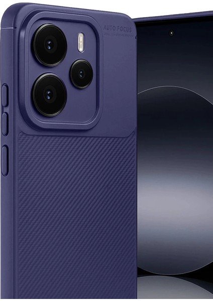Xiaomi Note 14 5g Auto Focus Karbon Kapak - Lacivert modelleri
