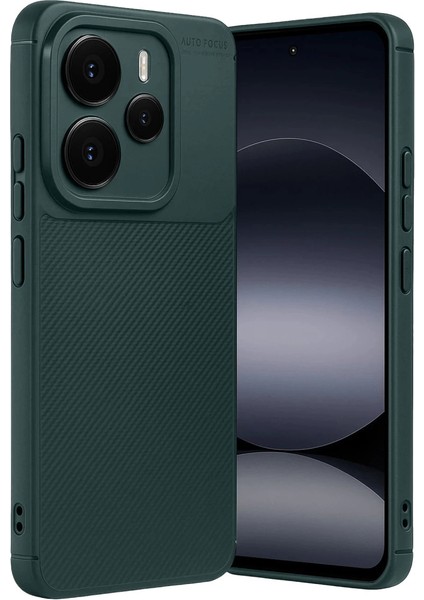 Xiaomi Note 14 5g Auto Focus Karbon Kapak - Koyu Yeşil