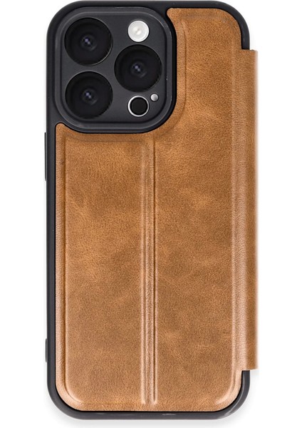 Iphone 16 Pro Max Kılıf Flip Cover - Taba