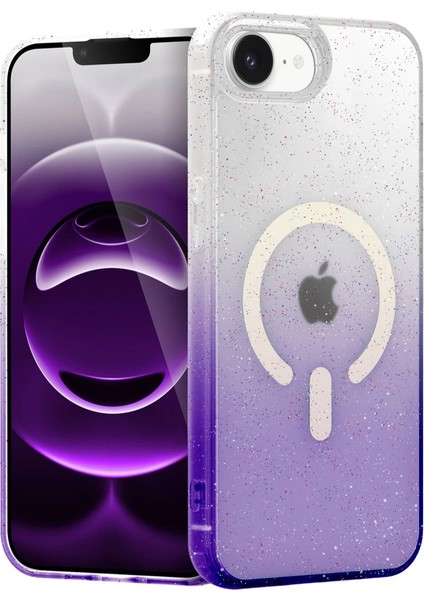 Apple Iphone 16E Pummel Shiny Magsafe Kapak - Mor