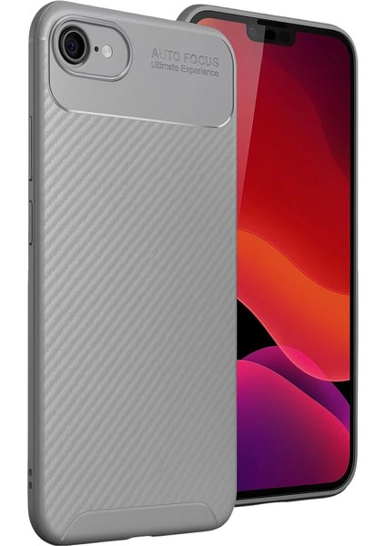 Iphone 16E Kılıf Auto Focus Karbon Kapak - Gri