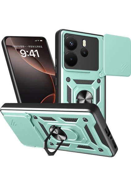 Xiaomi Redmi Note 14 4g Pars Lens Yüzüklü Silikon - Yeşil