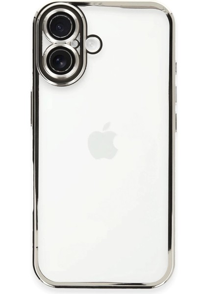 Iphone 16 Kılıf Razer Lensli Silikon - Gümüş