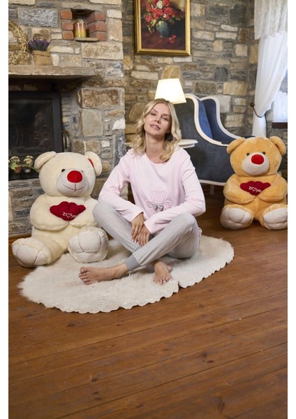 Aqua 26228 Kadın Uzun Kol Ayıcık Detaylı Pijama Takım fiyatları