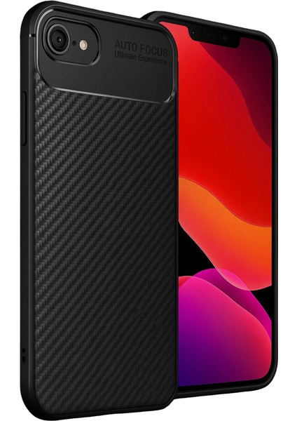 Iphone 16E Kılıf Auto Focus Karbon Kapak - Siyah