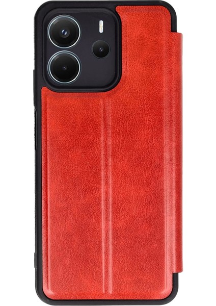 Xiaomi Redmi Note 14 4g Kılıf Flip Cover - Kırmızı