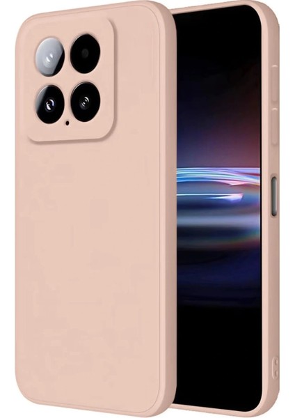 Xiaomi Mi 14T Pro Kılıf Nano Içi Kadife Silikon - Pudra